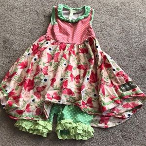 Matilda Jane dress (4) and matching shorties (6)